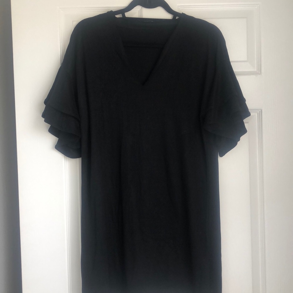 Suede T-shirt dress
